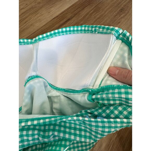 NWT Draper James Green Gingham Seersucker Twist Bandeaukini Tankini Top Size S - Picture 6 of 8